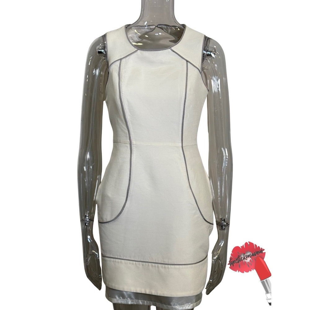 Thread Social Dress Women Size 8 Cream Mini Sleeveless‎ Sheath